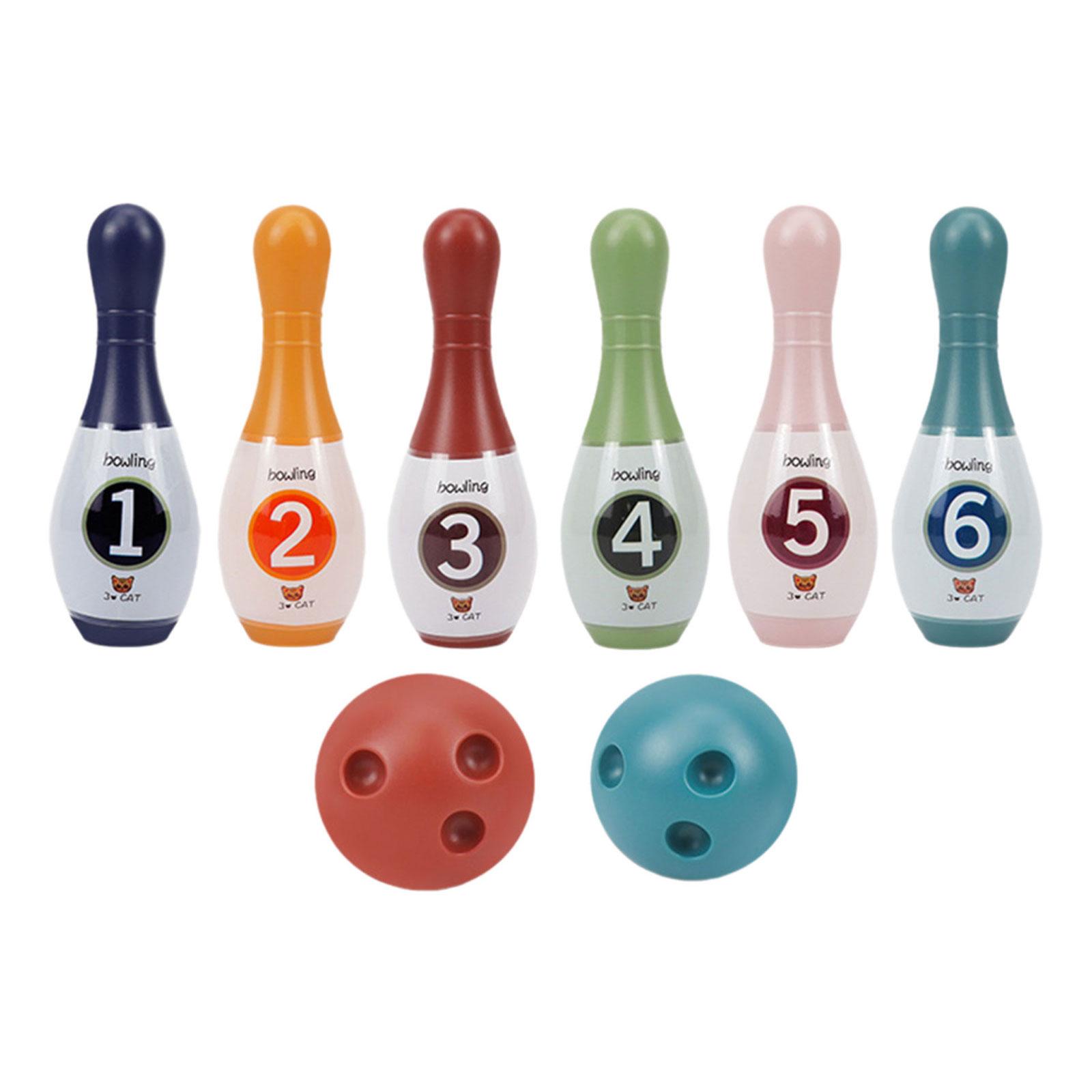 

Детский набор для боулинга для малышей, игра для занятий в помещении и на улице, 6 кеглей, набор из двух мячей, развивающая игрушка для дня рождения A