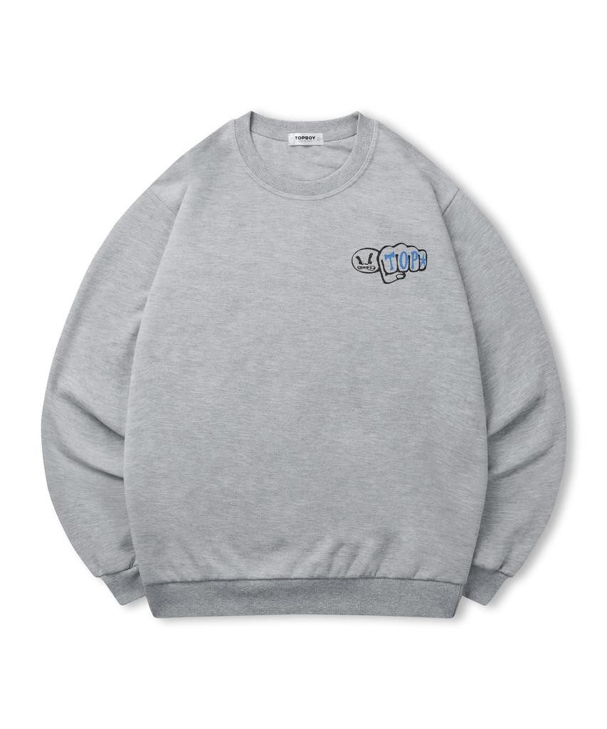 TOPBOY [Non-Fleece Or Fleece] Blowfist Printed Sweatshirt (Type B)