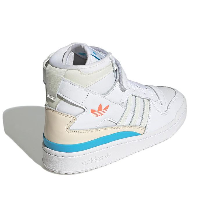 Adidas Originals Forum 84 High Leather Retro Casual High-Top Sneakers Women Sneakers White Beige Blue GY8164
