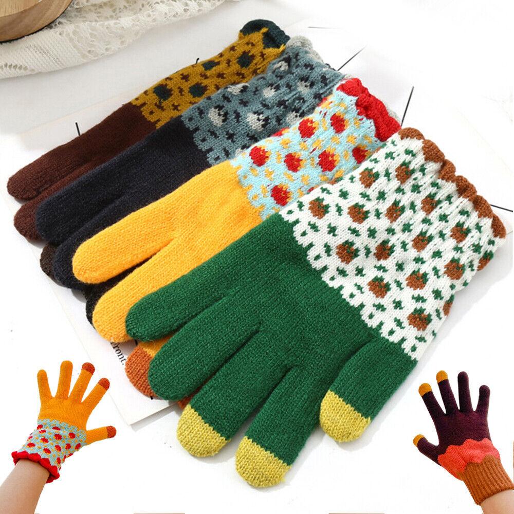 Touch Screen Gloves Full Finger Stretch Knit Gloves Winter Thicken Outdoor Warm