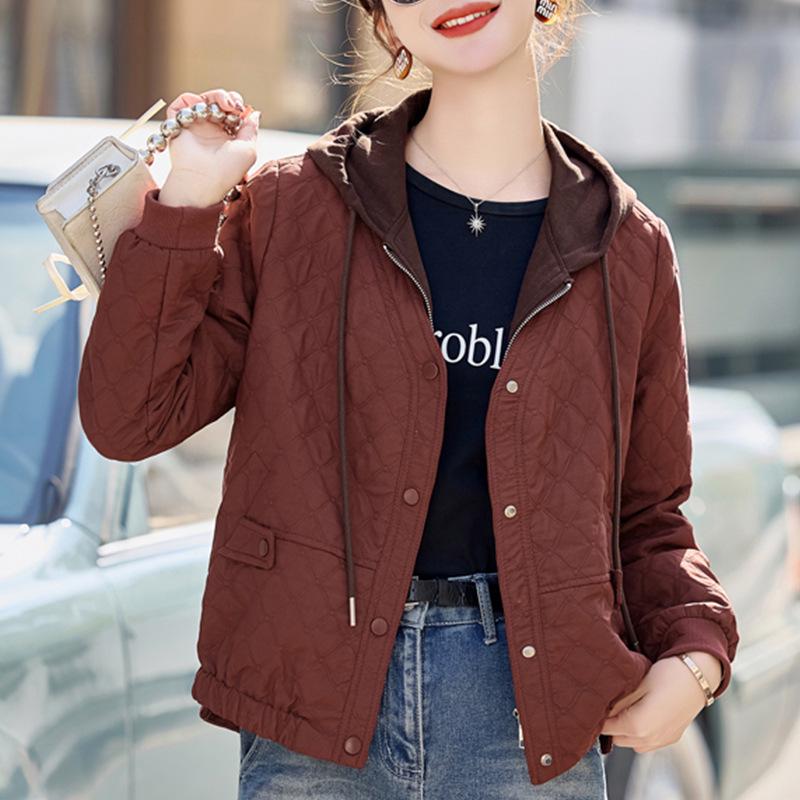 

Women s Hooded Jacket - 2025 Spring/Autumn Petite Casual Patchwork Top Medium