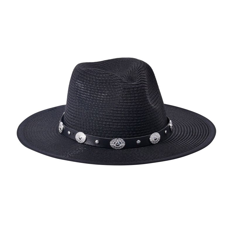 Солнцезащитная соломенная шляпа с большими полями, дышащая тканая текстура, ковбойская шляпа