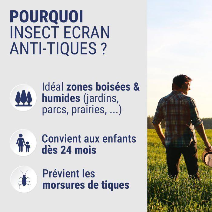 INSECT ECRAN - Gegen Zecken - Repellent-Spray für die Haut - Schutz vor Zeckenbissen – Hergestellt in Frankreich – 100 ml