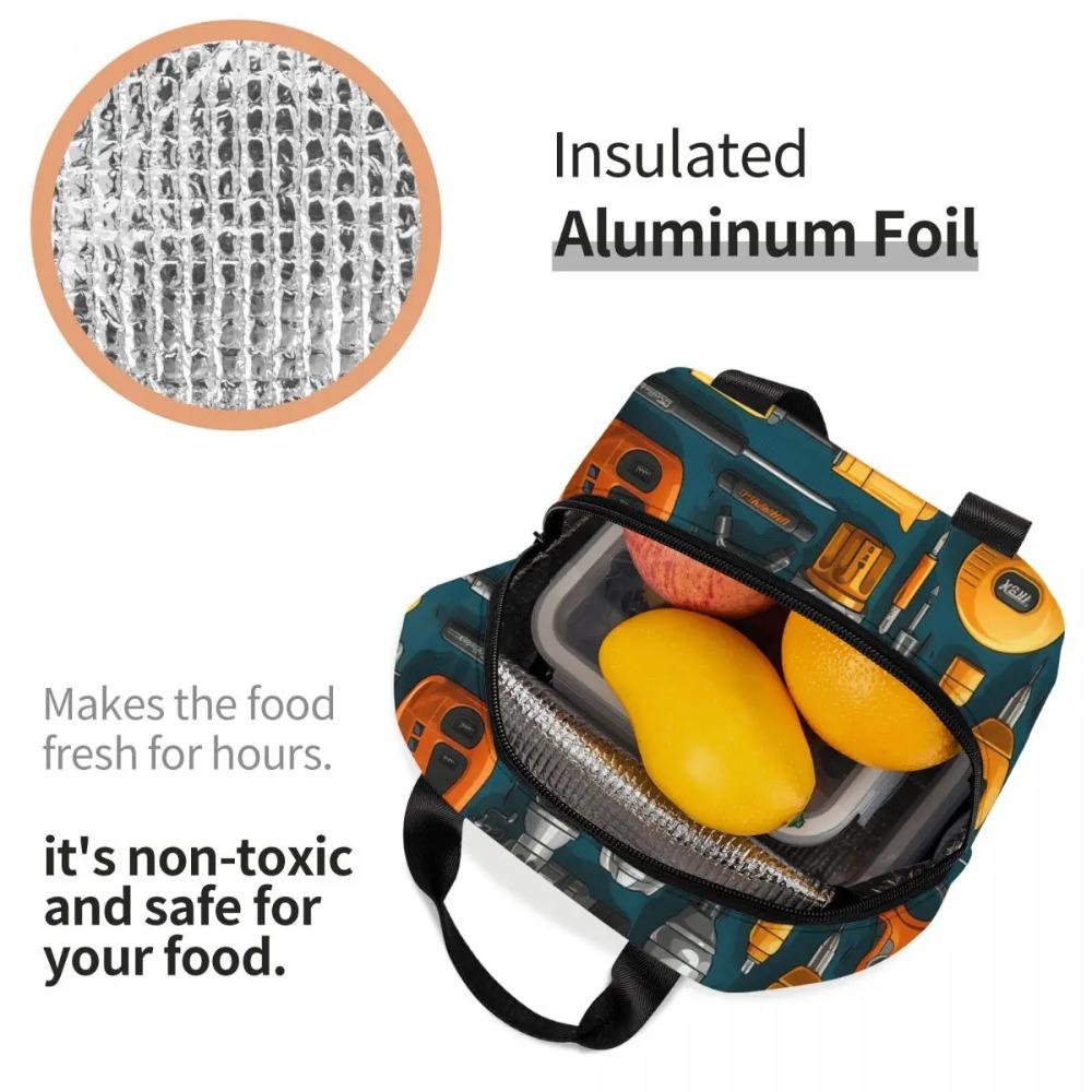 Custom Mechanics Large Toolbox Lunch Bag Women Cooler Warm Insulated Lunch Boxes for Kids School