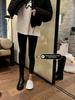 2024 Fall/Winter Women's Real Leather Elastic Knight Boots - Thick-Soled, Small-Sized, Knee-High