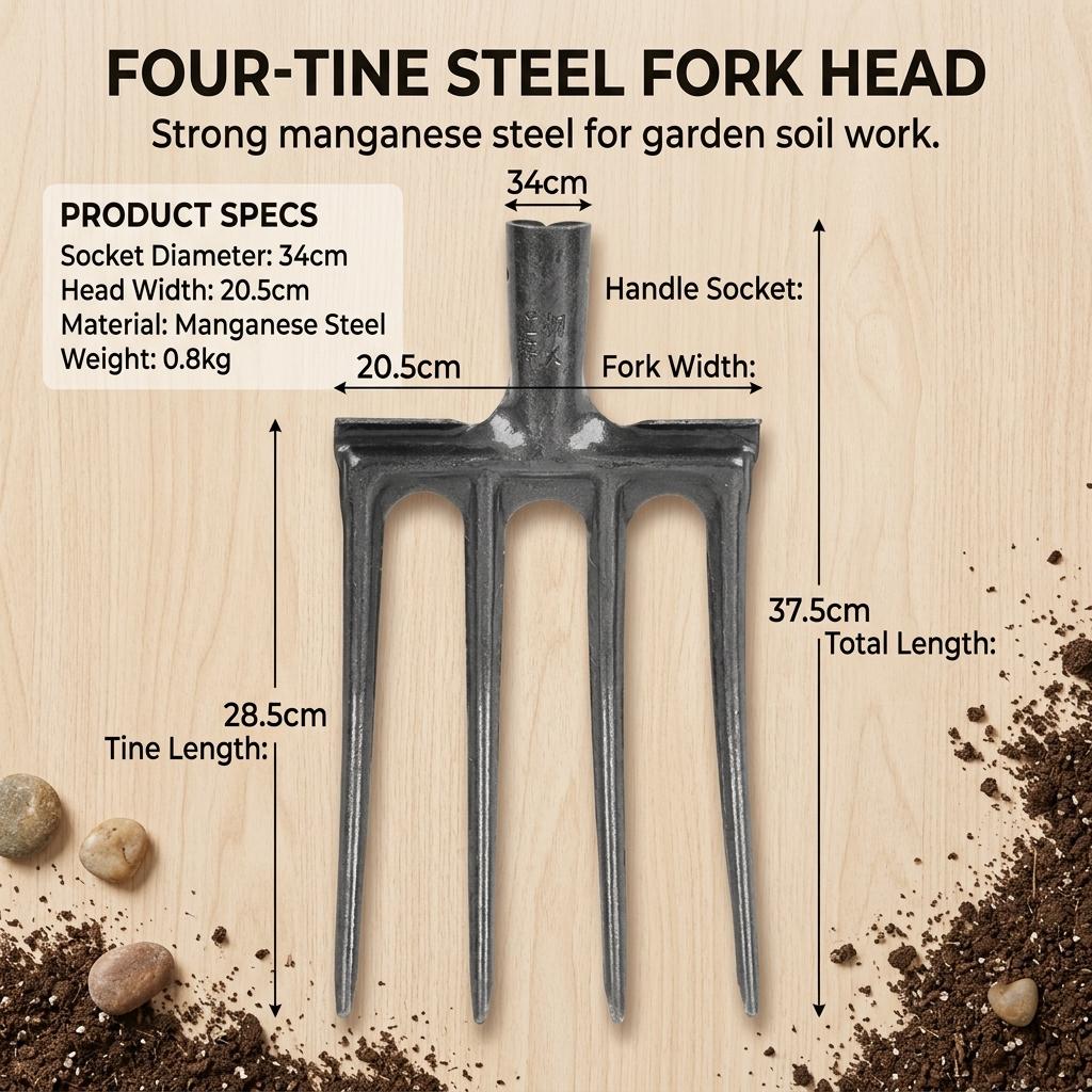 Garden Tool High-Manganese Steel Agricultural Digging Fork For Soil Turning Harvesting Multi Purpose