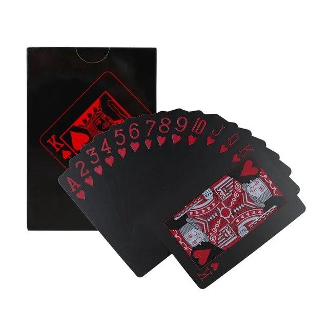 Black Gold Playing Card Poker Game Deck Blue Red Poker Suit Plastic Magic Waterproof Deck Of Card Gift Collection