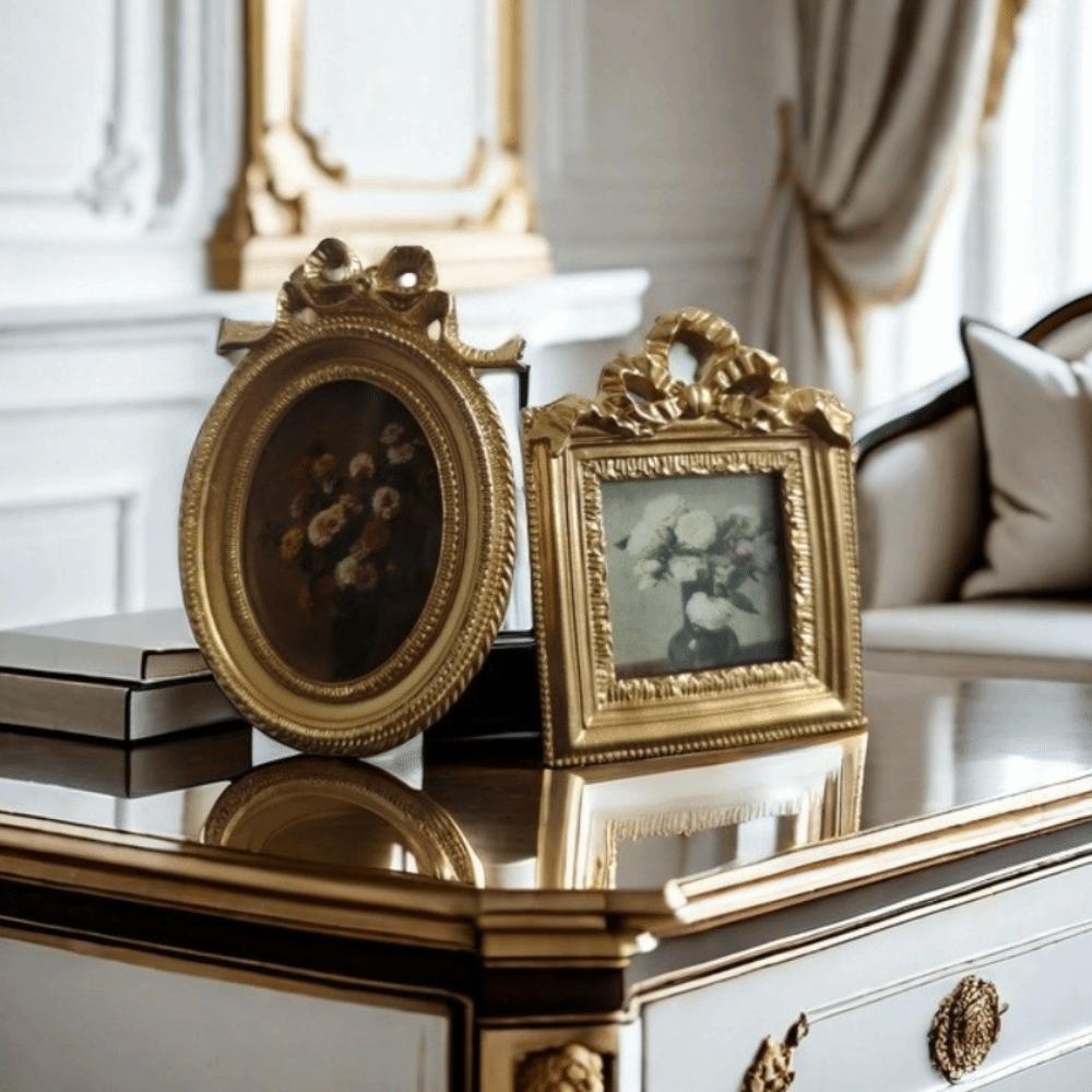 European Style Vintage Photo Frames Gold Photo Frame Ornament Photo Display Holders for Desktop