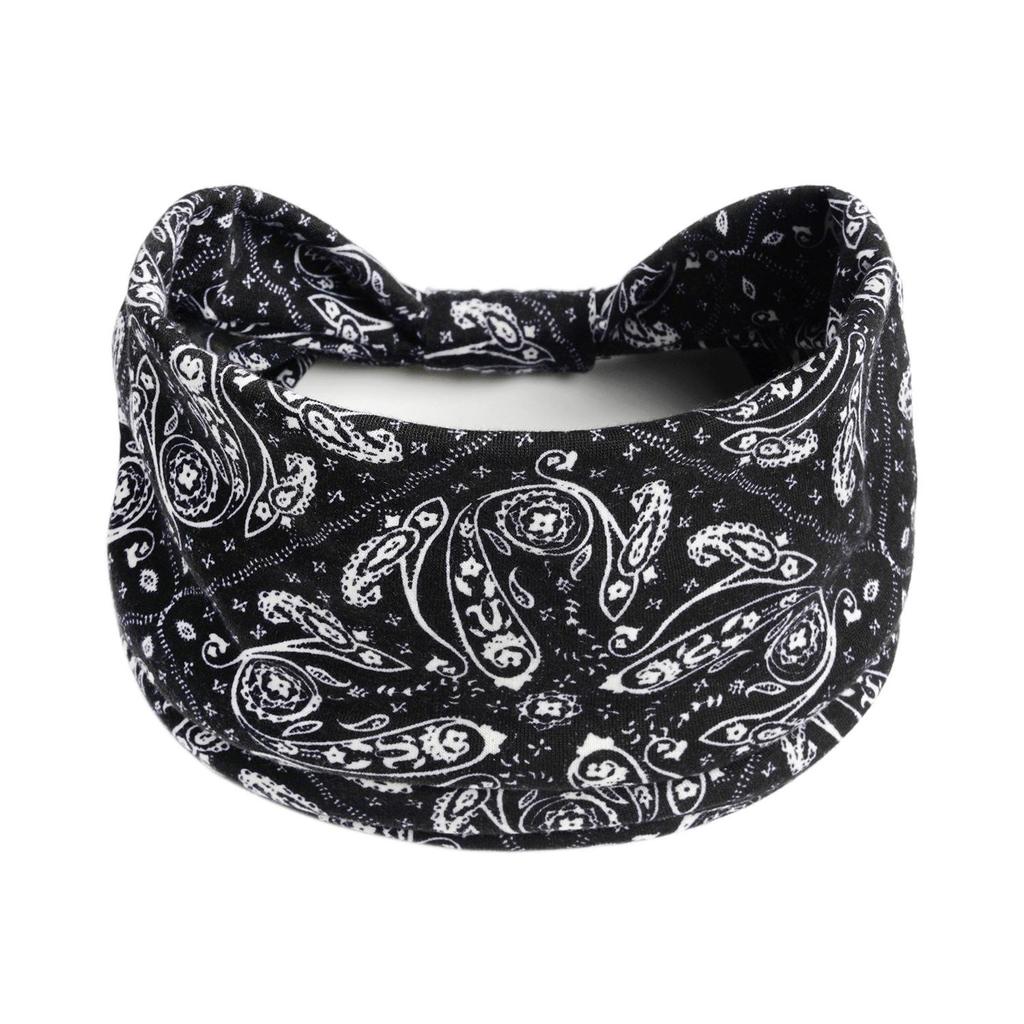 Bandeau large rétro à motif cachemire pour femmes - Bandeau de sport élastique coloré pour yoga