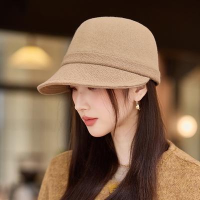 Cappello autunnale e invernale da donna, berretto con visiera di alta gamma, temperamento, alla moda, versatile, protezione per le orecchie, cappello newsboy caldo
