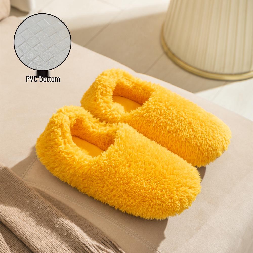 "Stilvolle Rutschfeste Indoor-Winterschuhe": Plüschige, Dicke Baumwoll-Schuhe mit Absatz für Paare"