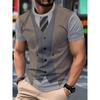 Magliette da uomo divertenti estive con stampa 3D di giacca finta, moda trendy, streetwear casual, personalizzate, girocollo, manica corta