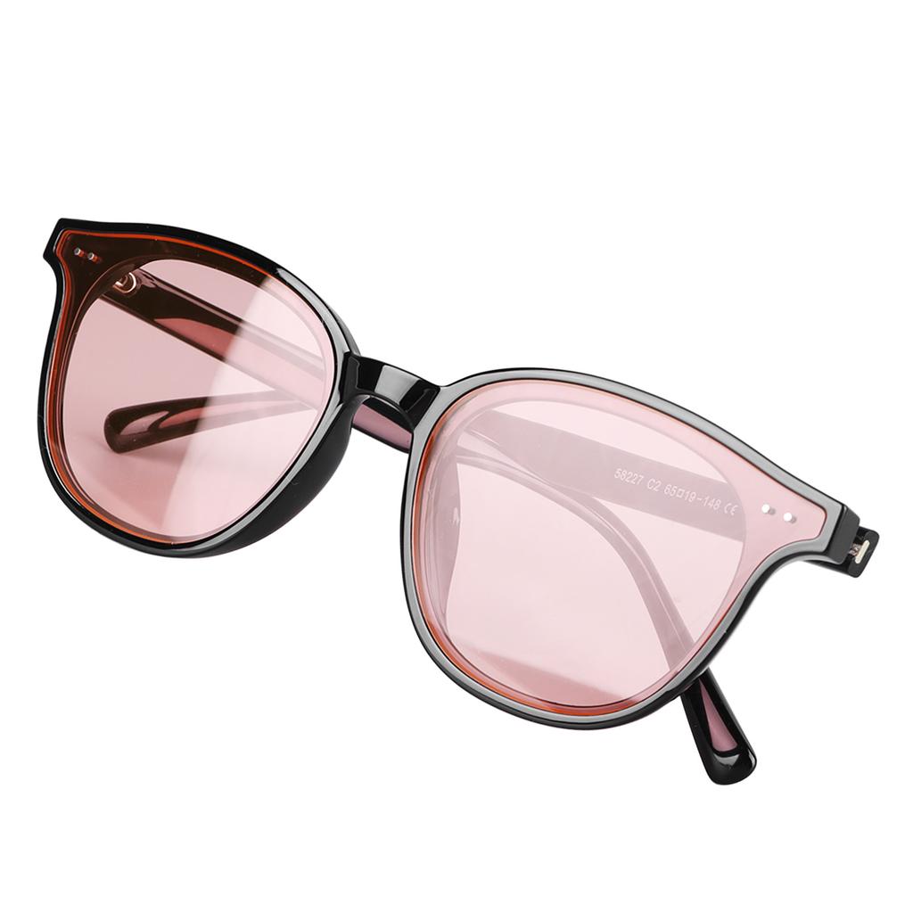 Women Sunglasses Stylish Lightweight Lady UV Protection Glasses for Outdoor Travel Black Frame Pink