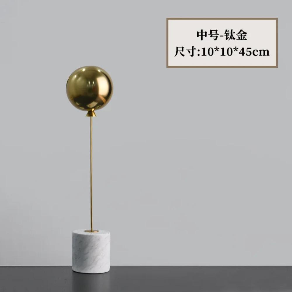 Balloon Sculpture Natural Marble Base Metal Ornaments Living Room Statue Home Accessories Ornaments Crafts Ornaments Small Model