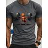 Funny Strong Ant Weightlifting printing Men's T-shirt Fashionable Summer Breathable Daily Fitness Running
