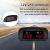 LCD Digital Car Truck 2 In 1 Water Temp + Voltmeter Gauge +10MM Coolant Temperature Sensor For 12V/24V Vehicle Car Gauges Meter