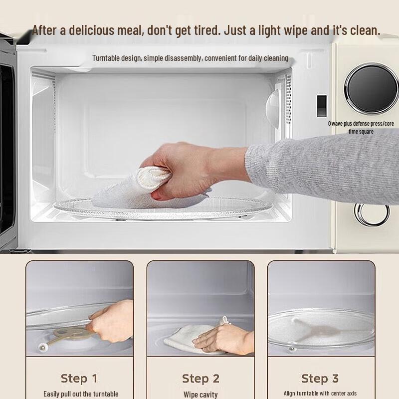 Midea Retro Cream Style 20L Household Microwave Oven M2F CN Plug (adapter Included)