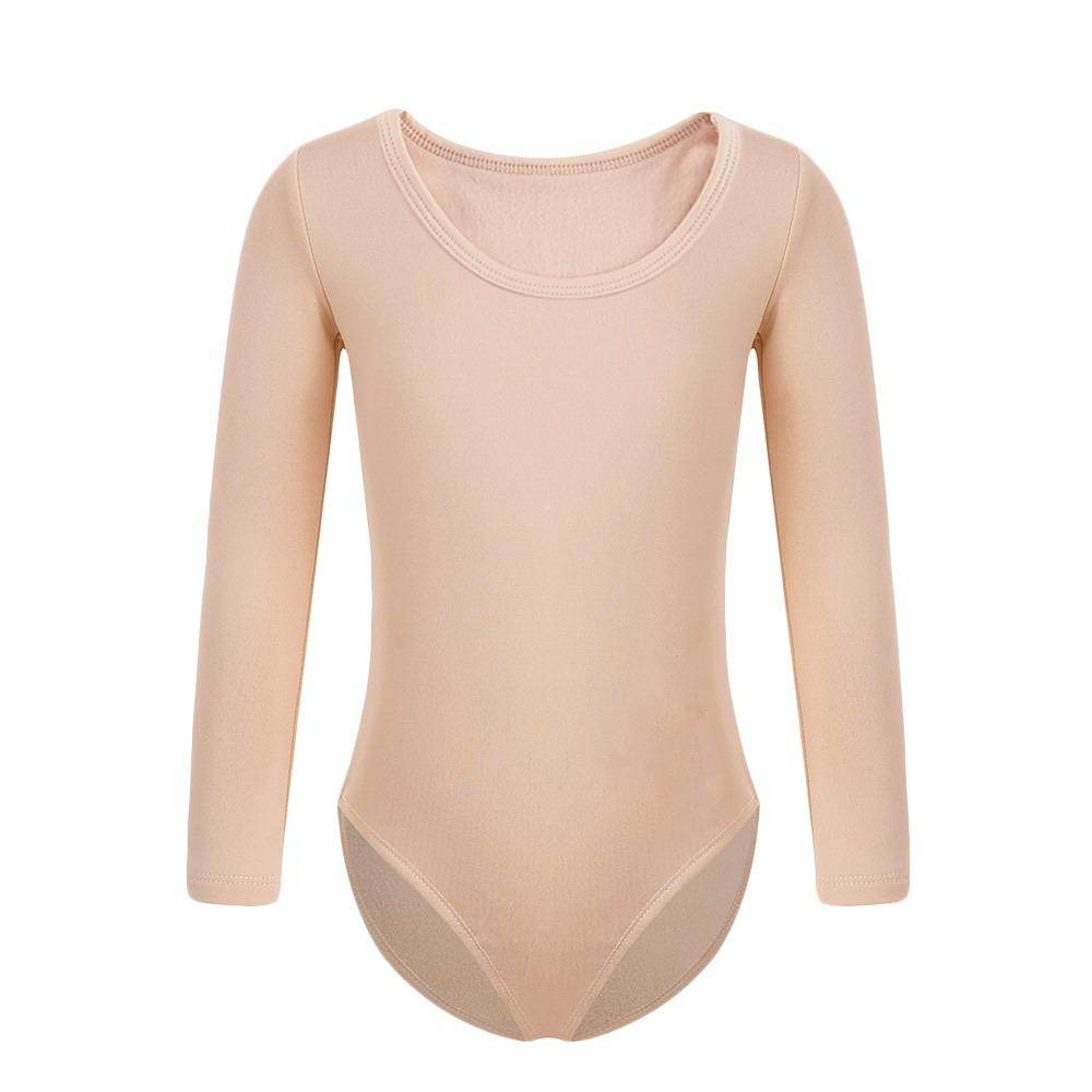 Fashion Winter Ballet Dance Thermal Underwear Warm Nude Color Dance Tights Elastic Figure Skating Yoga Bodysuit