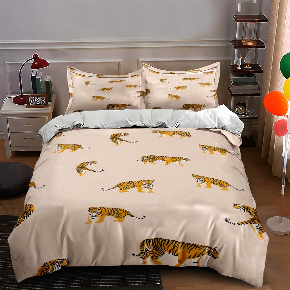 

Walking tiger pattern Bedding Duvet cover sets Duvet covers Pillowcases gifts (1 * Duvet Cover 2 * Pillowcases, without duvet insert) 135x200cm
