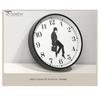 Quiet Sweep Clock Man Silhouette Wall Clock, Silent Non-Ticking Round Hanging Decorative Human Digital Analog for Home Office Bedroom Living Room
