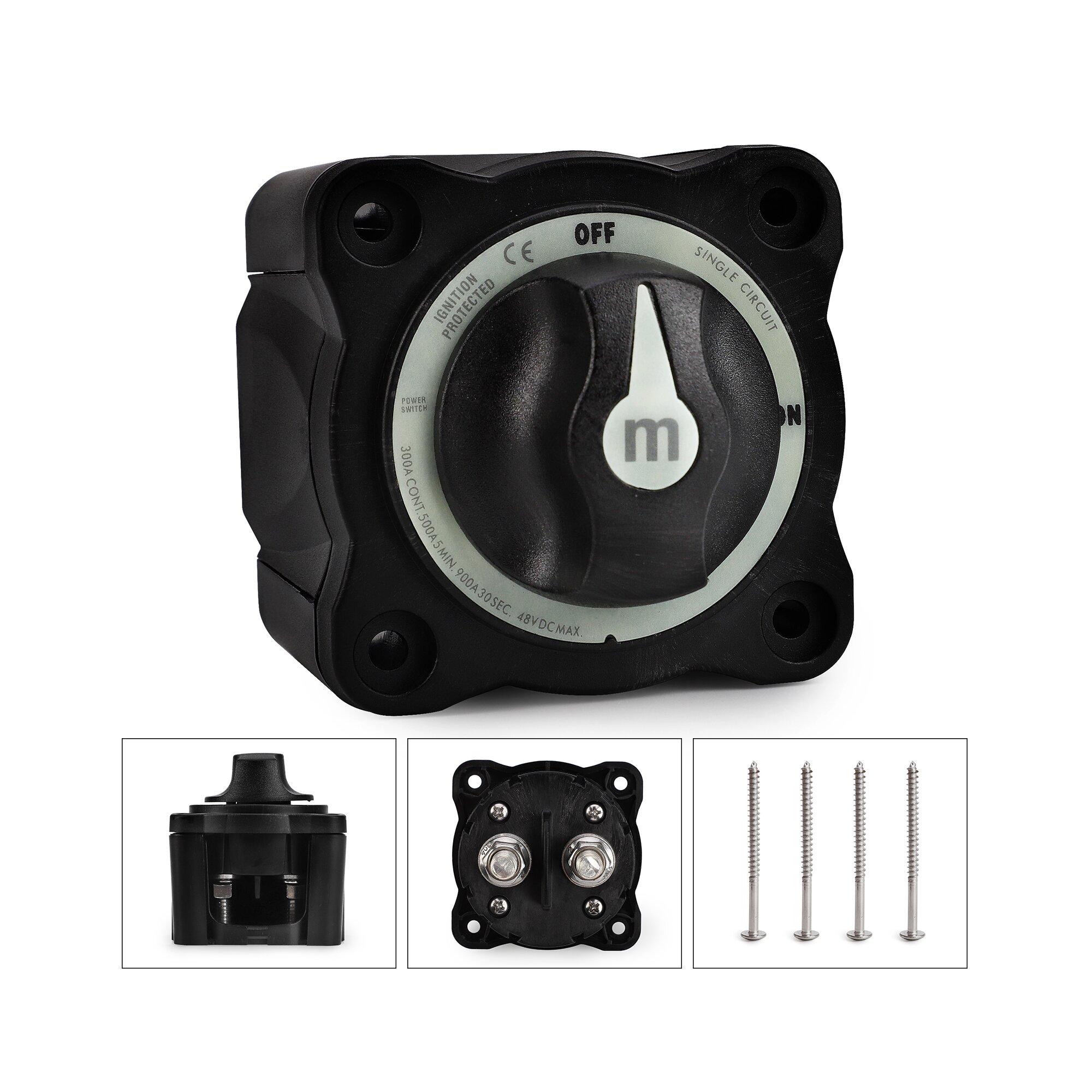 

12V-48V 100A-300A Car Auto RV Marine Boat Single Circuit Selector Isolator Disconnect Rotary M Series Battery Switch Cut чёрный