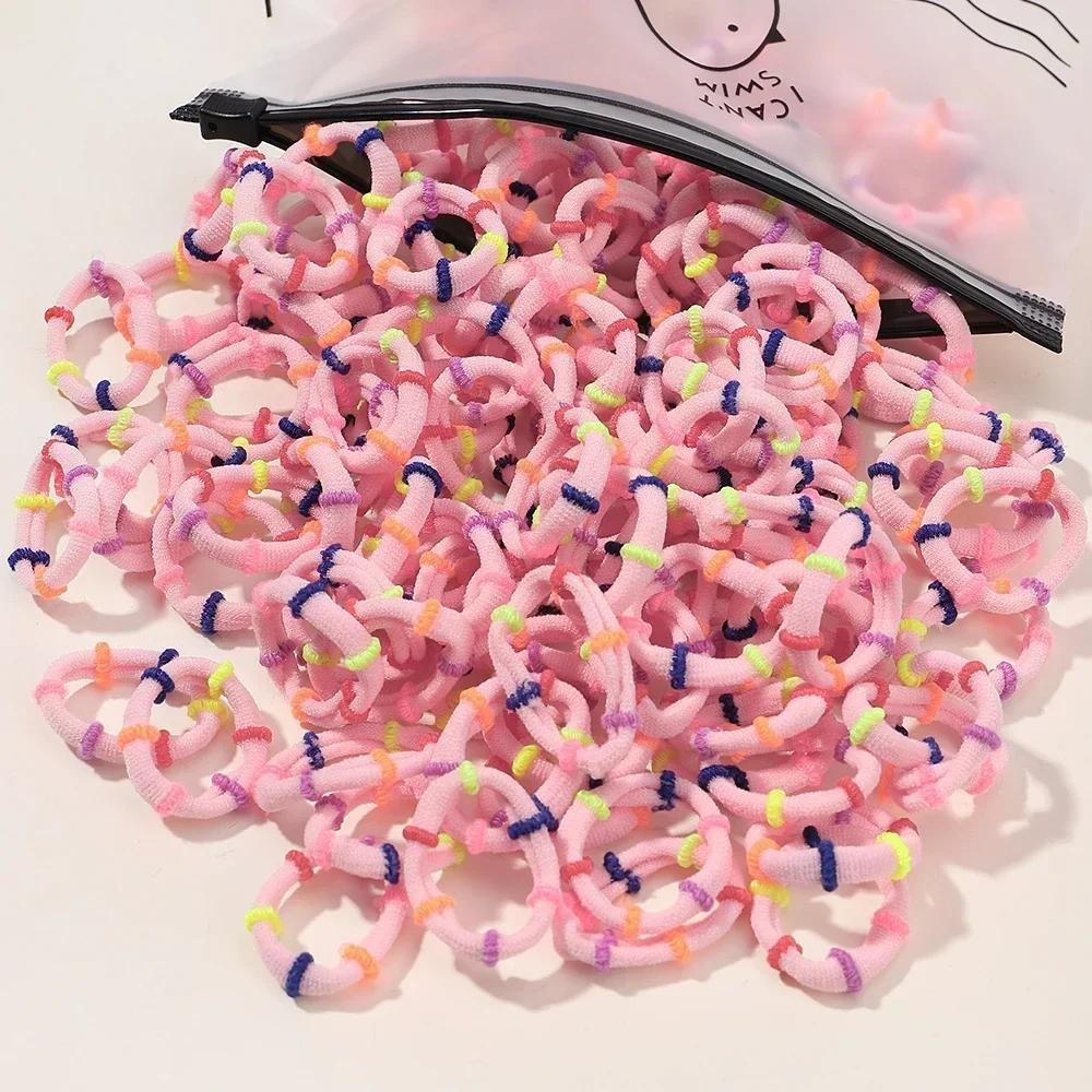 40/60pcs Kids Colorful Small Rubber Bands Girls Hair Ties Headbands Non Damaging Tie Ponytail High Elastic Durable Hair Rope Set