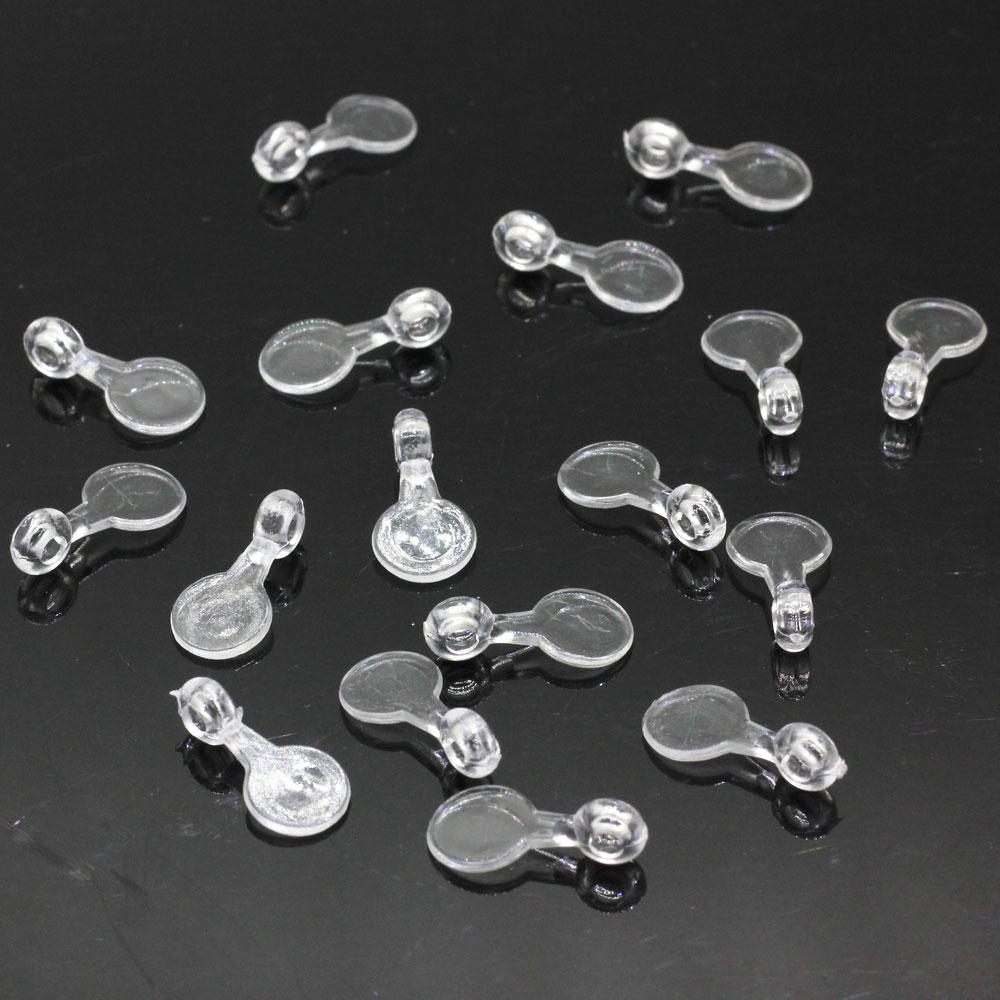 1000Pc Clear Acrylic Bails  Round Transparent Button Bails  Clear Acrylic Plastic Bails for Craft and Jewelry Making Finding