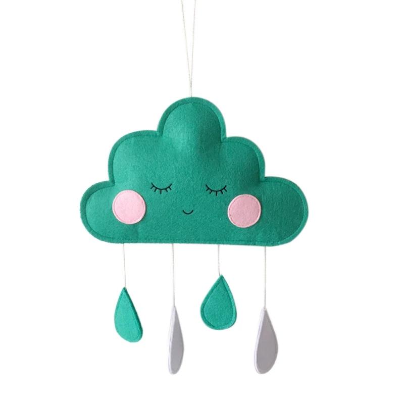 Cute Smiling Clouds Nordic Wind Baby Kids Room Nursery Home Cloud Raindrop Wall Hanging Decor Stickers Decal Gifts