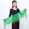 Available: Belly Dance Hip Scarf with 72/83/98/128 Coin Waist Chain - Gold, Three-Layer Design, Indian Style Waist Scarf.