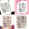 Blessing Words Clear Stamp for Cardmaking Scrapbooking Photo Album Journal Planner Decoration, Background Silicone Stamp