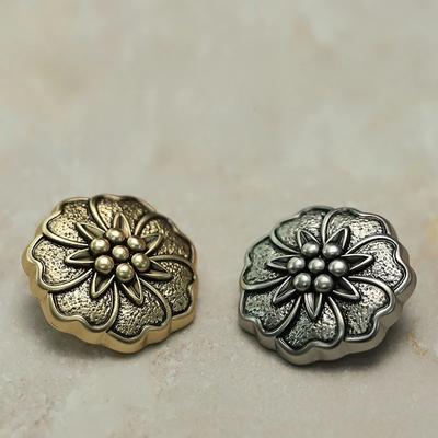 10 ks krásných květinových knoflíků 18/23 mm klasické květinové kovové knoflíky zimní svetr kabát šicí příslušenství