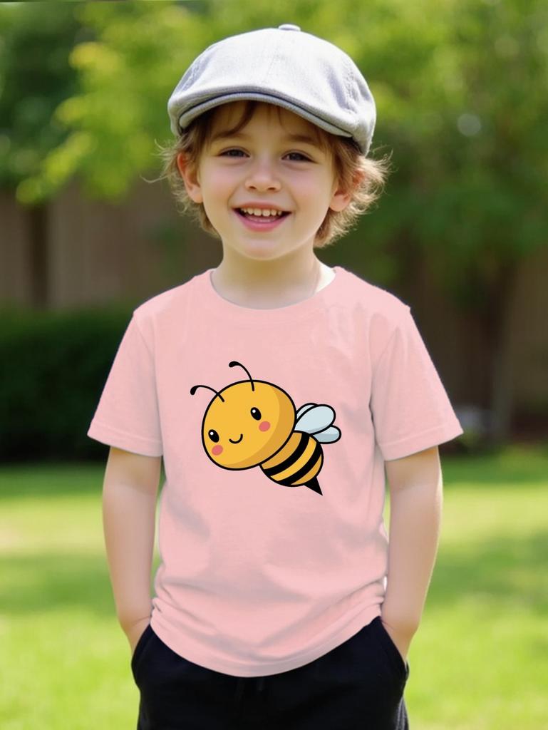 Nuovi Animali T-shirt a Maniche Corte Ape Carina Stampa 3D Abbigliamento Casual Comfort T-shirt per Esterni T-shirt Asciugatura Rapida per Bambini