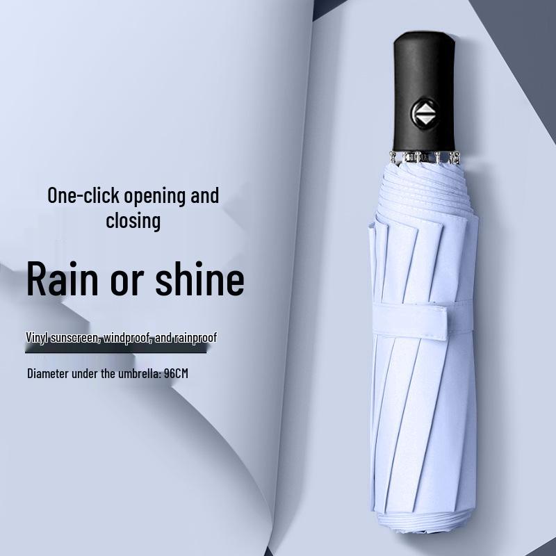 Automatic Buckle Women’s Umbrella: Windproof, Reinforced, Sun & Rain UV Protection