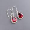Pink Rubellite Gemstone 925 Sterling Silver Handmade Jewelry Hook Earrings1.40" EE-9-10