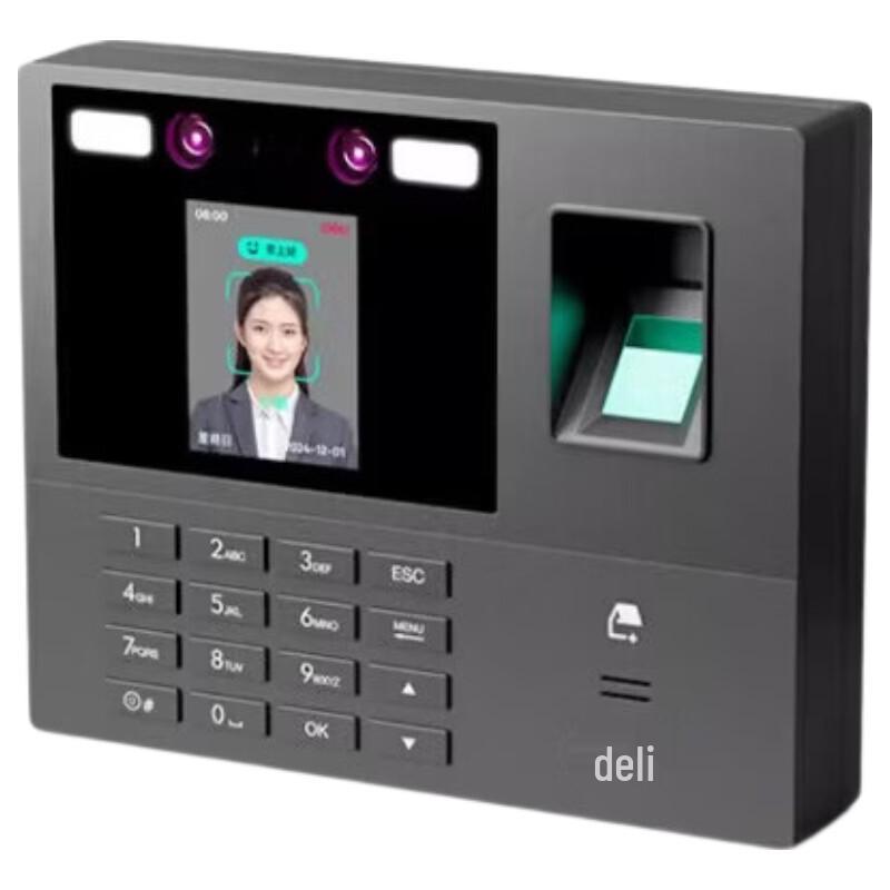 Deli 34521 PRO Face & Fingerprint Biometric Time Attendance Machine CN plug (adapter included)