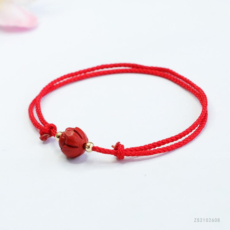 Ximang Carrying Strap Red Sand Lotus Beads Bracelet Factory E-commerce Live Delivery S2102608