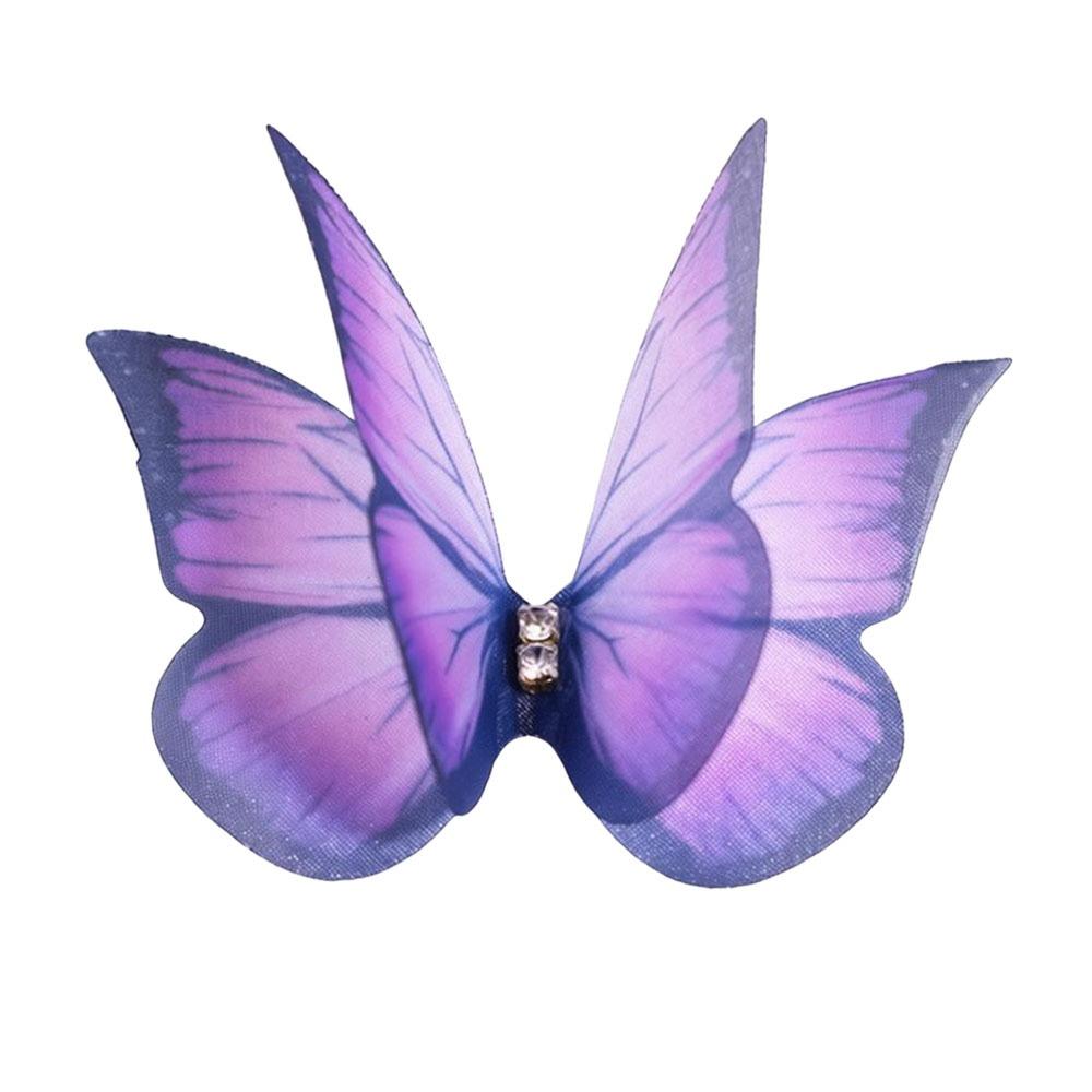 50Pcs 3D Organza Fabric Butterfly Appliques Clothes Sewing Patch  Bridal Hair Accessories
