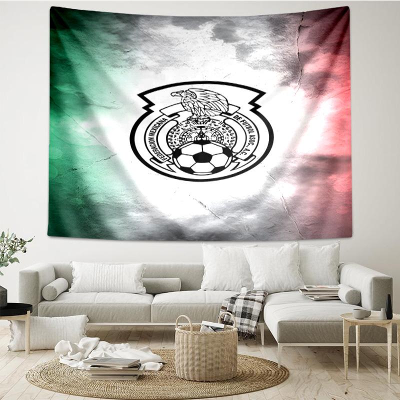 1PC Mexico Football Team Emblem Printed Tapestry Room Decoration Wall Hanging for Living Room Bedroom, dormitory, Birthday and Christmas gifts