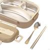 Bento Box Lunch Container with Divided Compartments, 1L Large Capacity, Portable Cutlery for