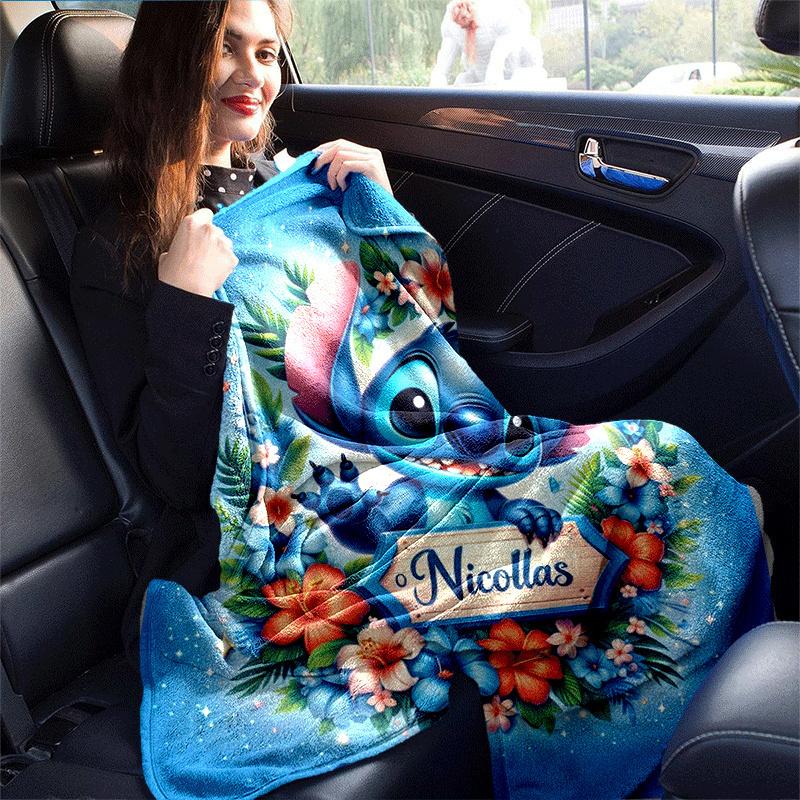 1pz Coperta con Stampa Stitch - Morbida, Coperta per Tutte le Stagioni per Soggiorno, Camera da Letto, Regalo Personalizzato con Adorabile Design Cartoon