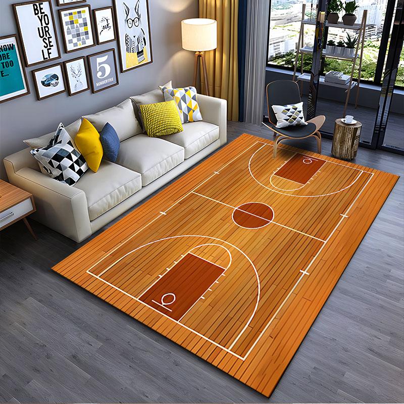 Basketball Court Pattern Rug suitable as a non-slip mat for the living room or bedroom sofa