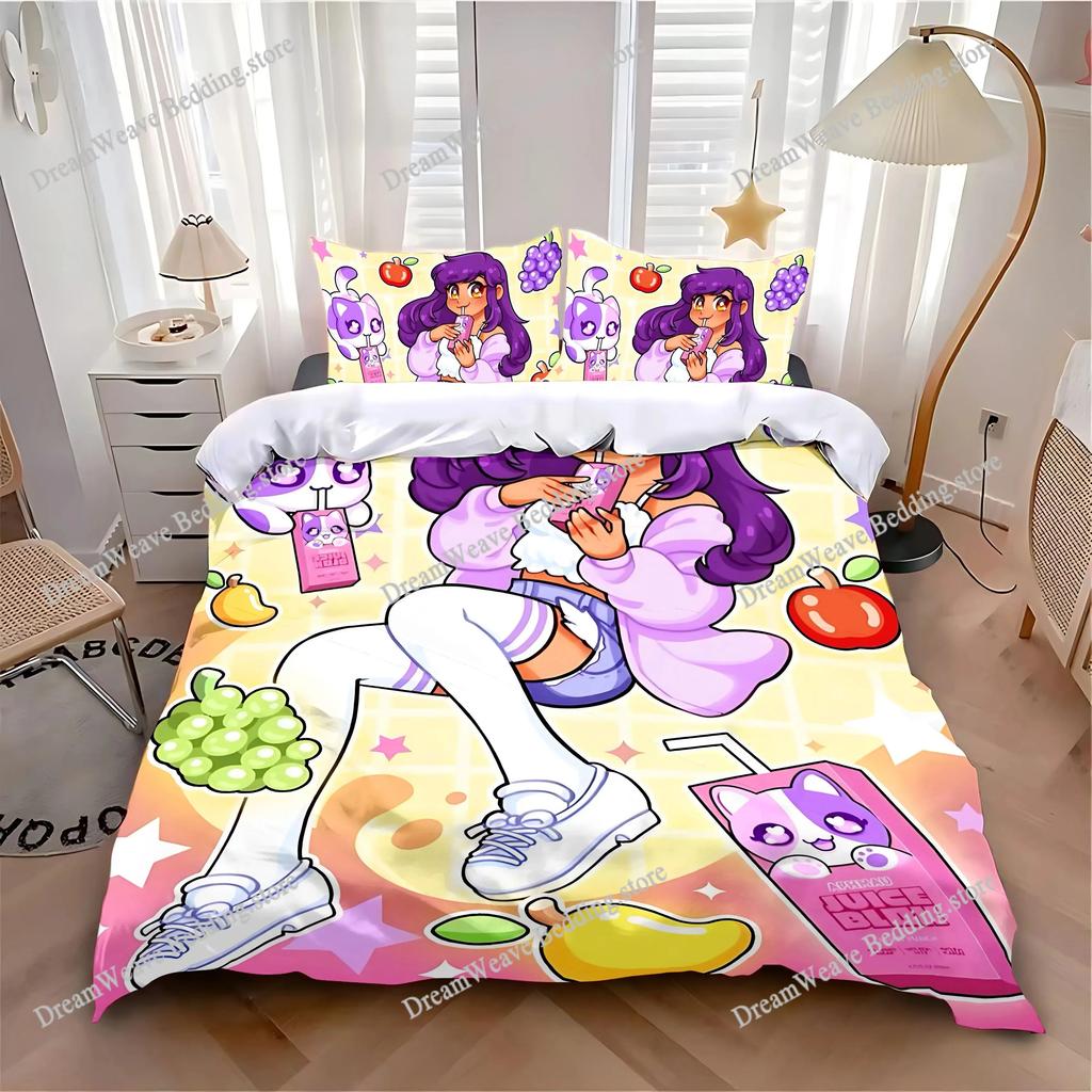 Duvet Cover Pillowcase Bedding Set Anime Aphmau with Wings Adult Boy Girl Bedroom Decoration Children Single Double Large Size96
