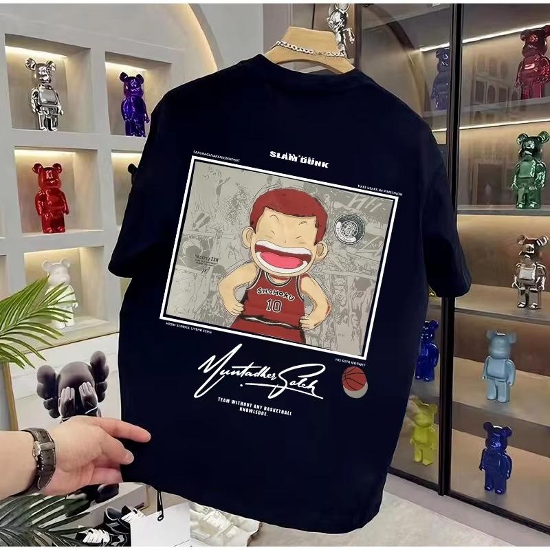 2025 Hot New Anime Print Anime Slam Dunk Master Men's T-shirt Summer Fashion Breathable  Suitable for Both Men Women's Top