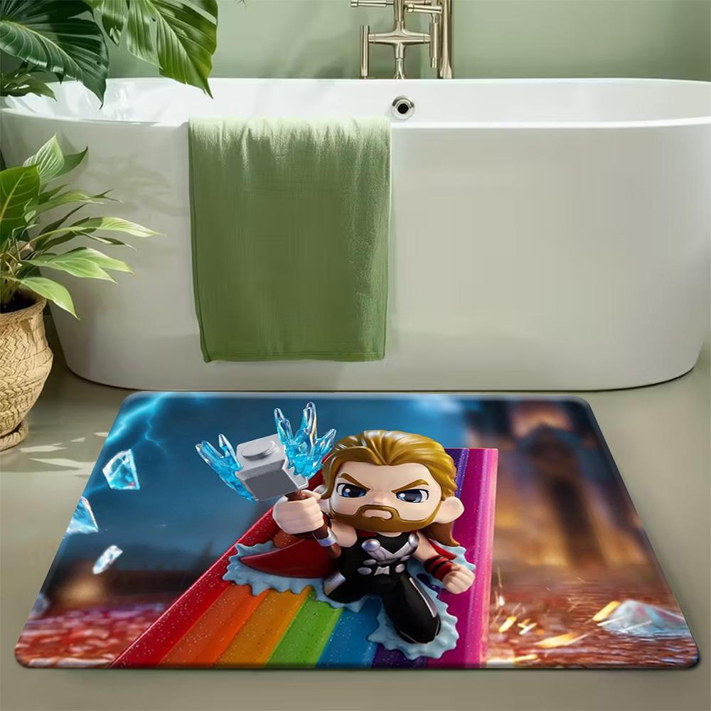 1pc Marvel Spider for Man Themed Door Mat Soft Non Slip Absorbent Floor Rug for Home Living Room Bedroom Bathroom Entrance Dec