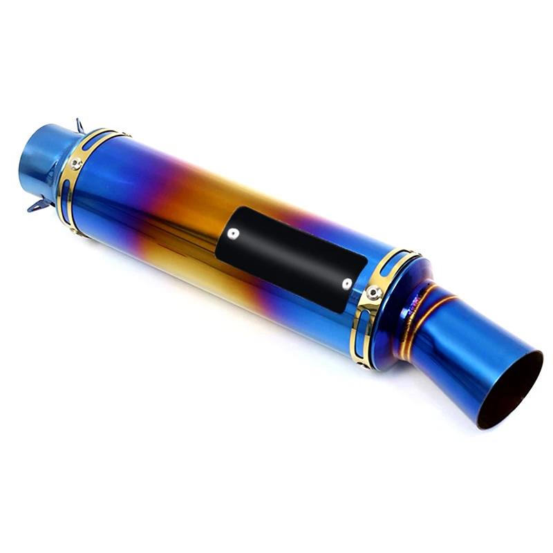Silenciador Modificado para Motocicleta Tubo de Escape Azul para Y15ZR Yamaha Kawasaki 51mm Universal Tubo de Escape de Gran Cilindrada Escape