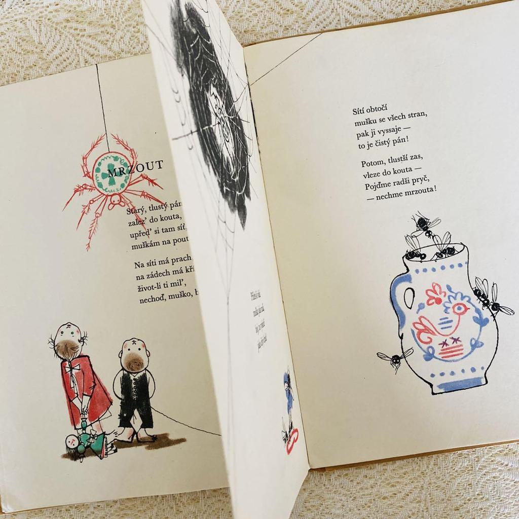 [USED] Foreign books, old books, 1943, Czech old picture books, poetry collections, illustrations by Adolf Zabranski