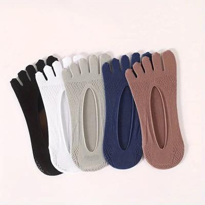 1 Paar Zehensocken für Herren, weich, hochelastisch, atmungsaktiv, Schweißabsorption, sportliches Laufen, fünf Fingersocken, unsichtbare Low-Cut-Socken