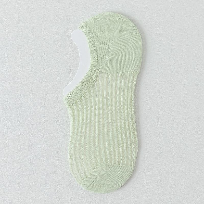 Women's Summer Thin Breathable Mesh Silicone Non Slip Invisible Low Top Shallow Mouth Boat Socks