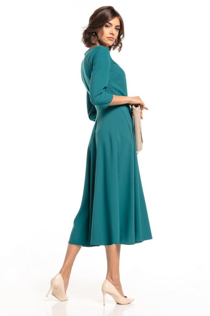 Maxi dress with hidden zipper T327 navy blue XS
