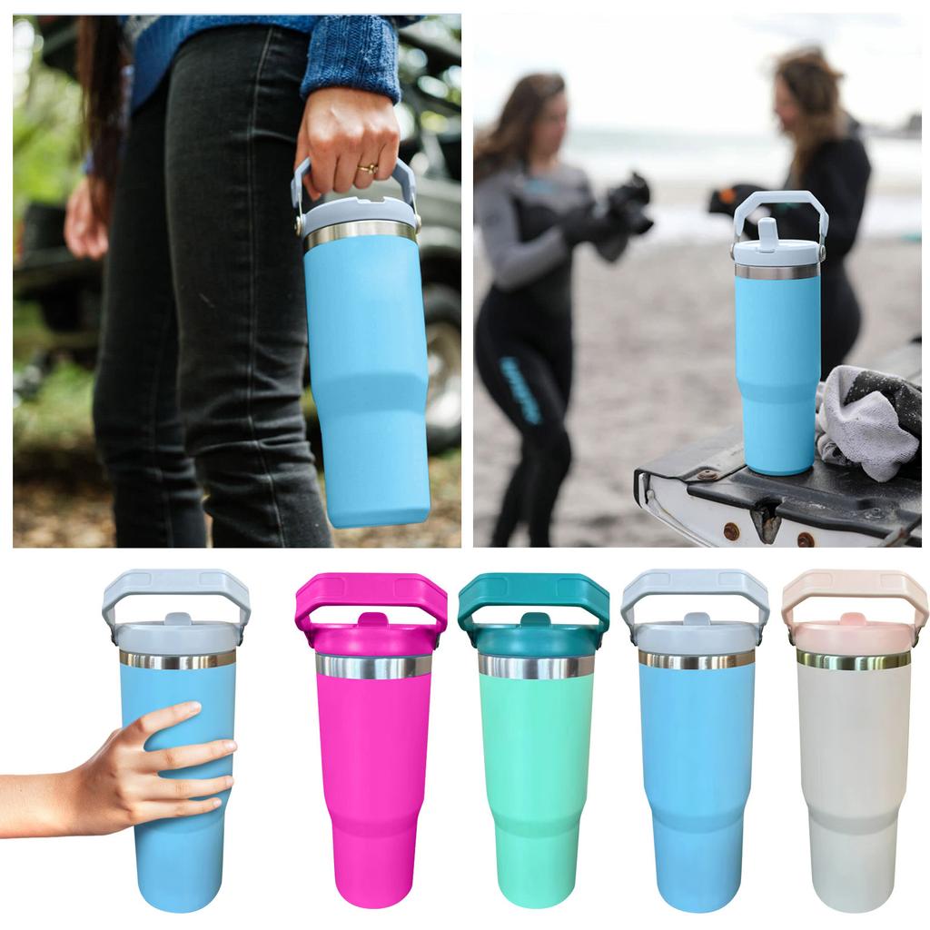 30OZ Car Cup Severoamerický nový velkokapacitní tepelná izolace z nerezové oceli Přenosný led s rukojetí